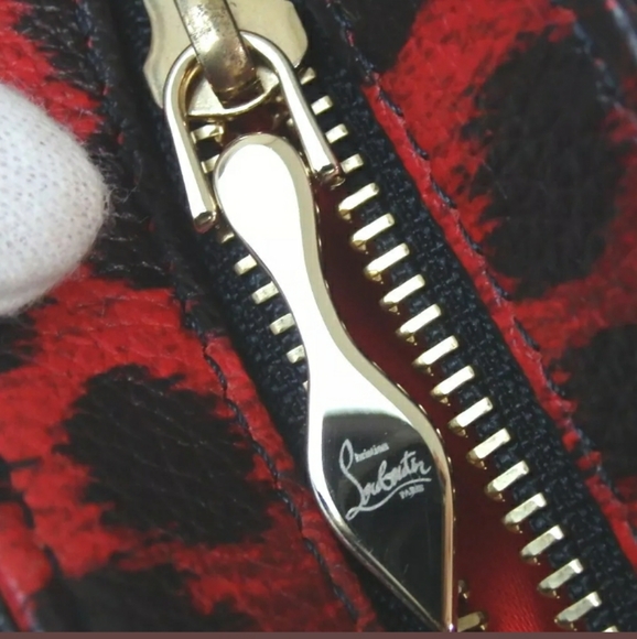 CHRISTIAN LOUBOUTIN RED LEOPARD 2WAY CLUCH BAG - Picture 7 of 8